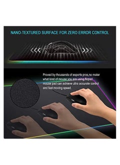 Y&D RGB Gaming Big Mouse Pad, with 14 Lighting Modes 2 Brightness Levels Large Extended Soft Led Pad Computer Keyboard Mousepads Mat 800 x 300mm, 31.5×11.8 inches  - Image 3