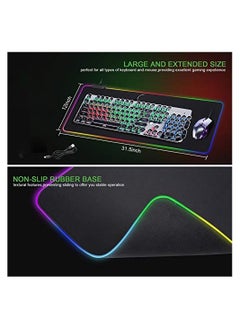 Y&D RGB Gaming Big Mouse Pad, with 14 Lighting Modes 2 Brightness Levels Large Extended Soft Led Pad Computer Keyboard Mousepads Mat 800 x 300mm, 31.5×11.8 inches  - Image 2