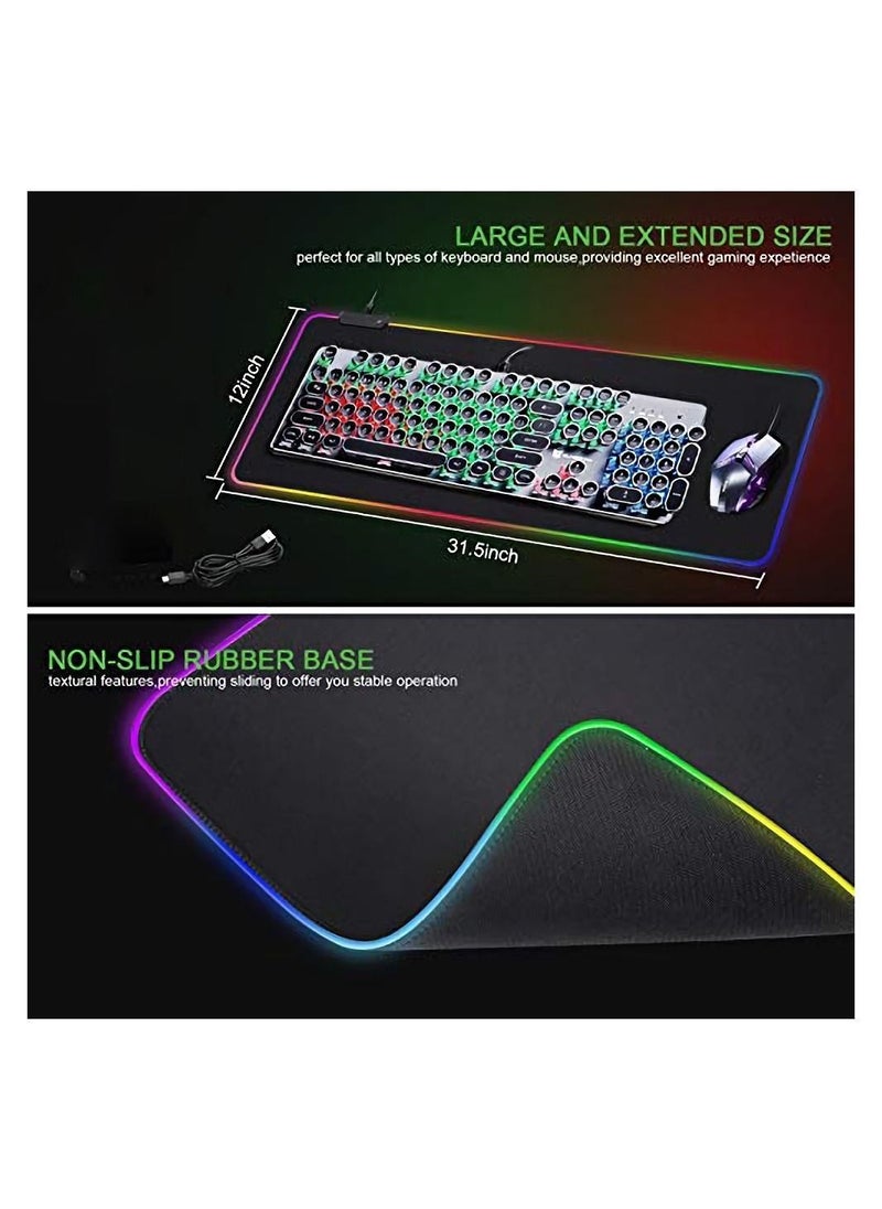 Y&D - RGB Gaming Big Mouse Pad, with 14 Lighting Modes 2 Brightness Levels Large Extended Soft Led Pad Computer Keyboard Mousepads Mat 800 x 300mm, 31.5×11.8 inches - Image 1