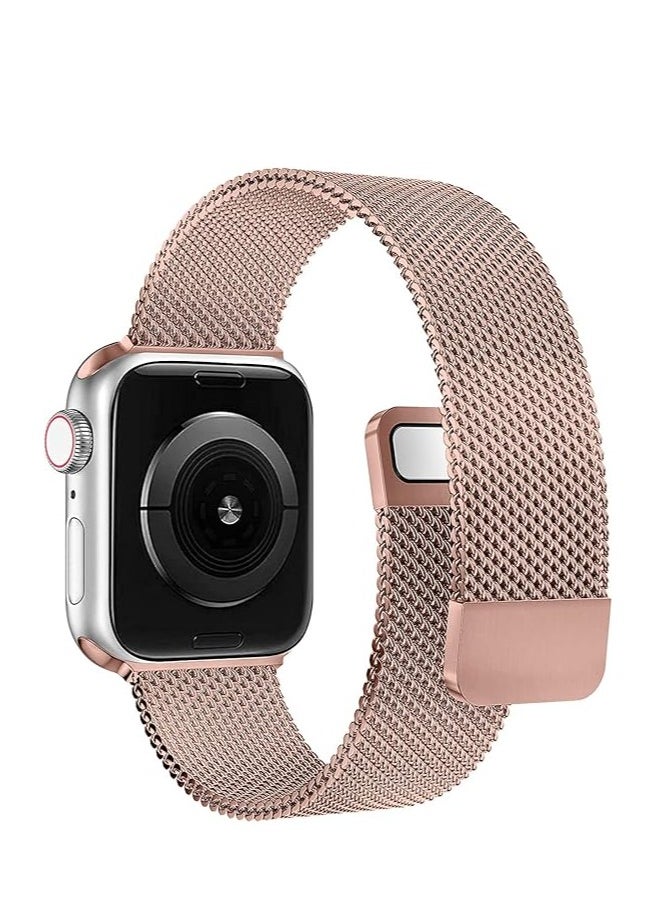 adhomax - Band mesh Metal loop Replacement Strap, Magnetic Clasp Compatible with ultra smart Watch  Steel Metal Replacement Strap, one size and Compatible with apple smart watches - Image 1