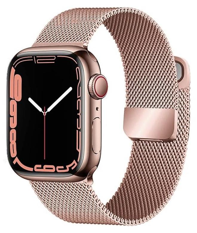 adhomax Band mesh Metal loop Replacement Strap, Magnetic Clasp Compatible with ultra smart Watch  Steel Metal Replacement Strap, one size and Compatible with apple smart watches - Image 1