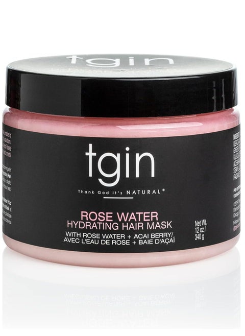 Tijin Rosewater Moisturizing Hair Mask for Natural Hair - Waves - Low Porosity Hair - Fine Hair 12oz 340ml