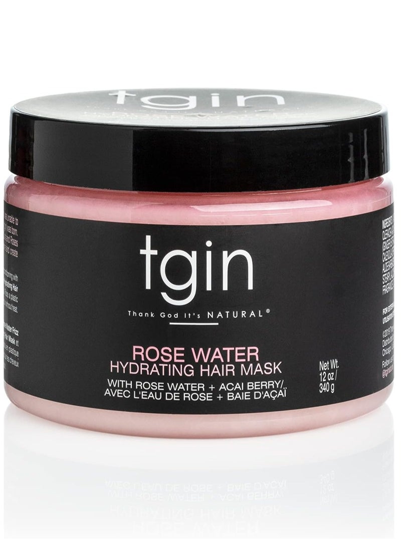 Tgin Tijin Rosewater Moisturizing Hair Mask for Natural Hair - Waves - Low Porosity Hair - Fine Hair 12oz 340ml  - Image 1
