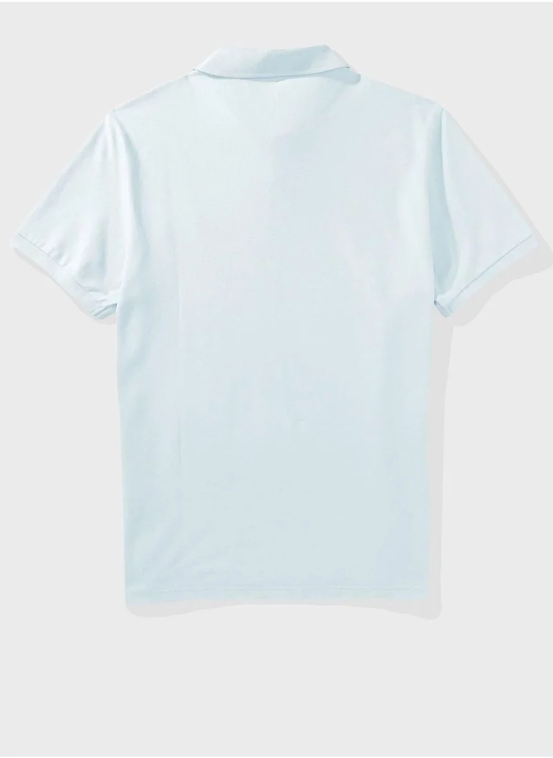 American Eagle Logo Detail Short Sleeve Polo Shirt