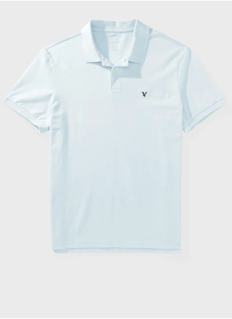 American Eagle Logo Detail Short Sleeve Polo Shirt