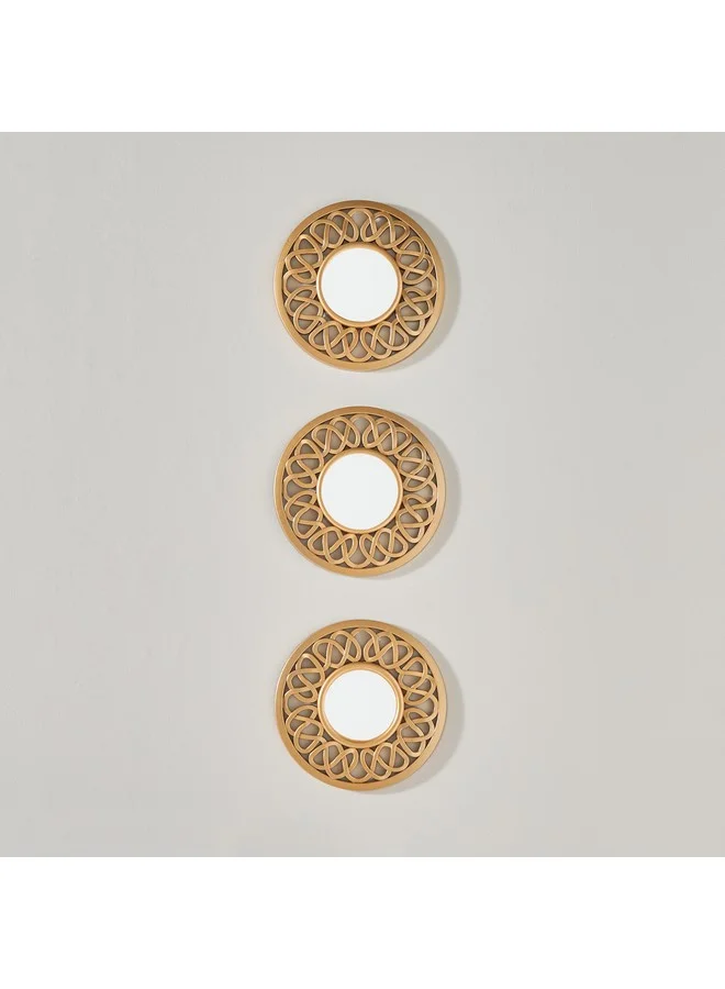 Home Box Faiz 3-Pieces Decorative Mirror Set 25 X 25Cm