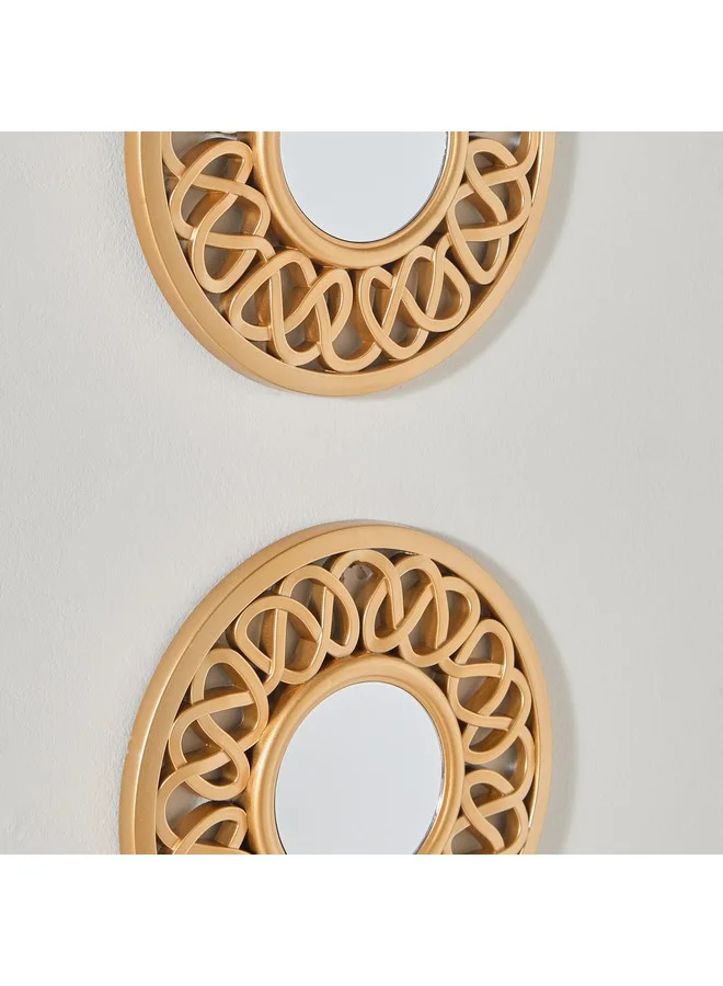 هوم بوكس مجموعة مرايا فايز الزخرفية 3 قطع 25 × 25 سم