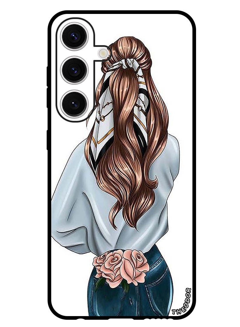 Theodor Protective Case Anti Scratch Shock Proof Bumper Cover For Samsung Galaxy S24 Plus Pink Rose Girl - Image 1