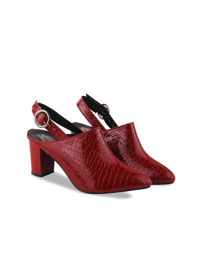 شوتوبيا Shoetopia Croco Print Stylish Pointed Toe Pumps for Women & Girls