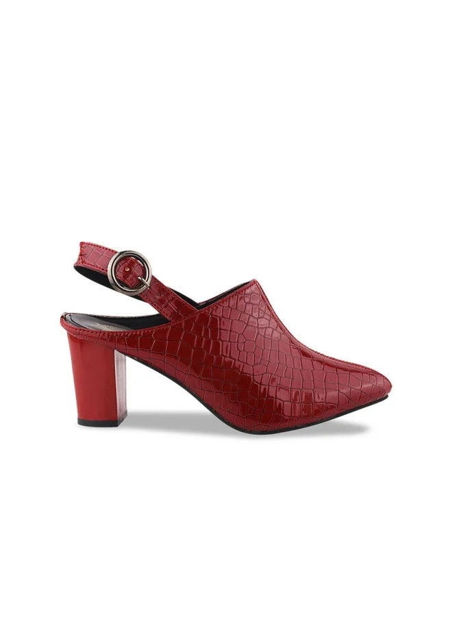 شوتوبيا Shoetopia Croco Print Stylish Pointed Toe Pumps for Women & Girls