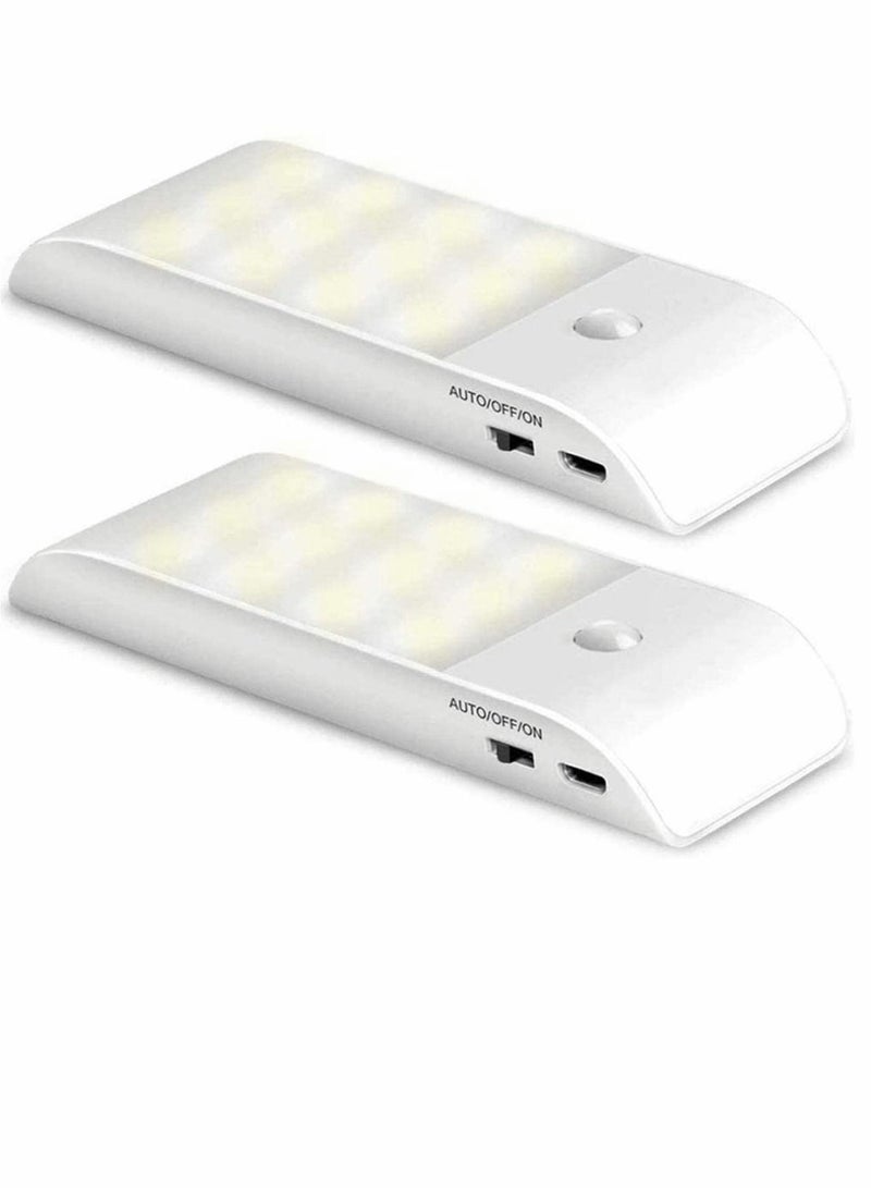 Y&D Motion Sensor Light, Cupboard Night Light With Usb Rechargeable Battery, Installed By Removable Magnetic Strip, Suitable For Wardrobe, Cabinet, Closet, Kitchen, Stairs 2 Pack - Image 1