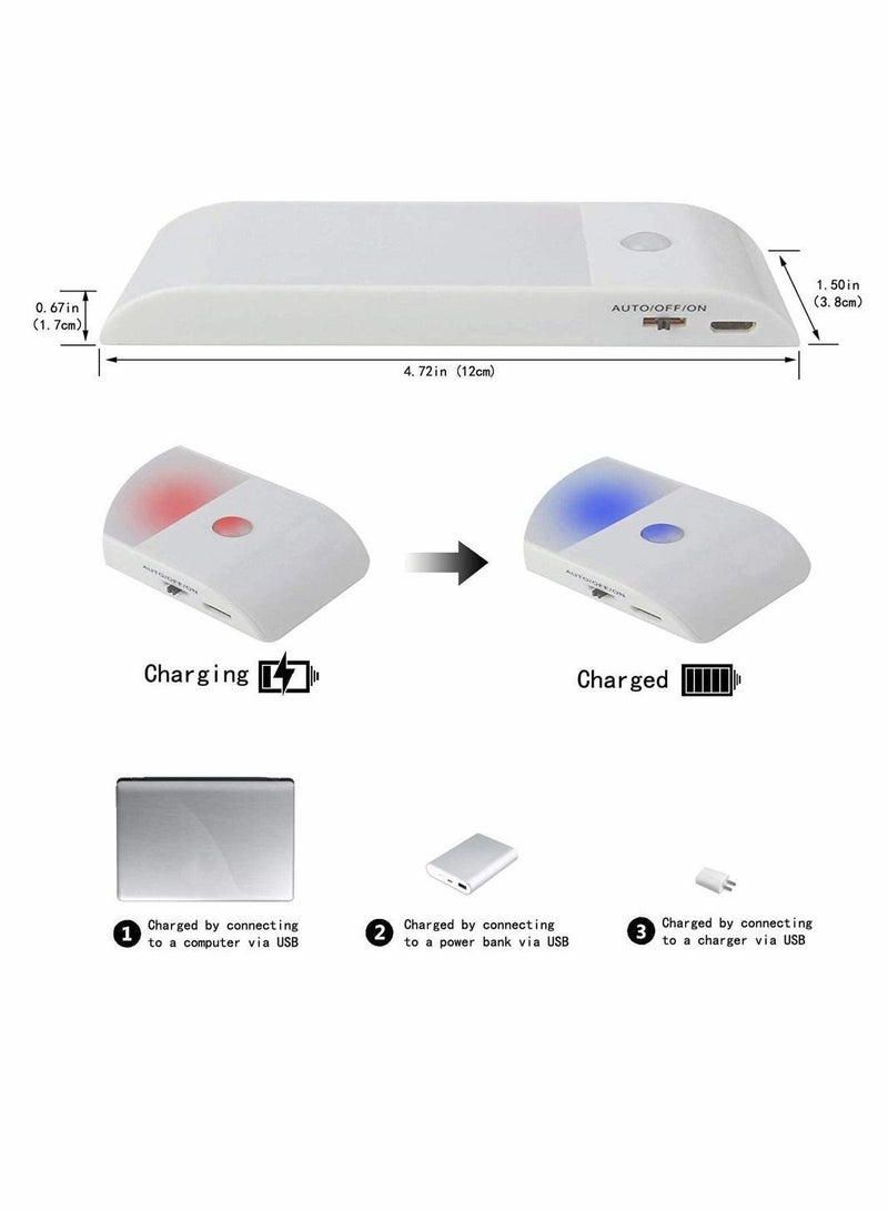 Y&D Motion Sensor Light, Cupboard Night Light With Usb Rechargeable Battery, Installed By Removable Magnetic Strip, Suitable For Wardrobe, Cabinet, Closet, Kitchen, Stairs 2 Pack - Image 5