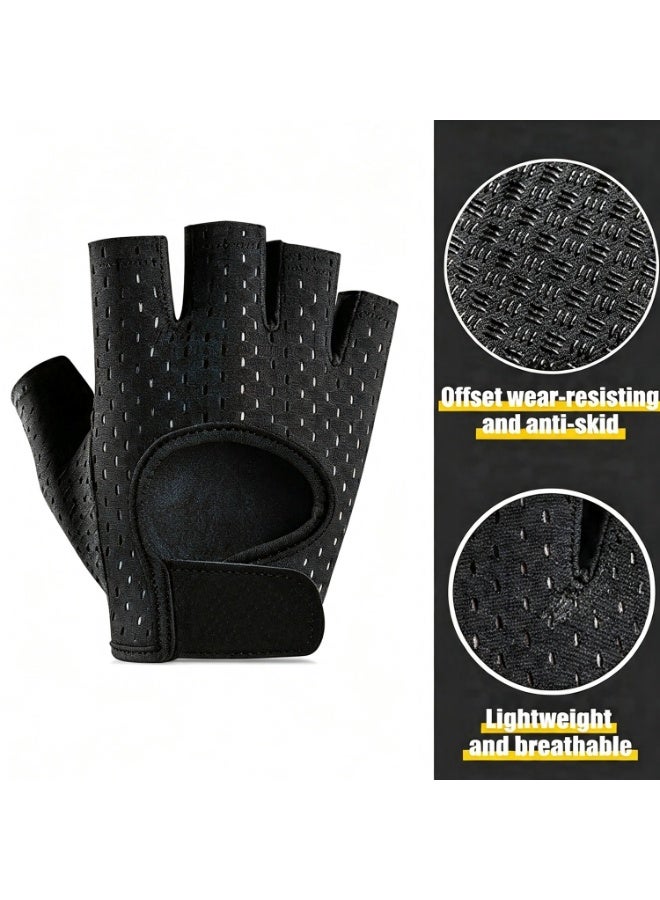 Workout Gloves Resistance Bands Set,Semi Finger Training Gloves with Palm Protection,5pcs Assorted Pounds Strength Training Exercise Resistance Loops Stretch Bands, Fitness Equipment Set Suitable for indoor yoga, gyms, outdoor fitness, and other scenarios. - Image 3