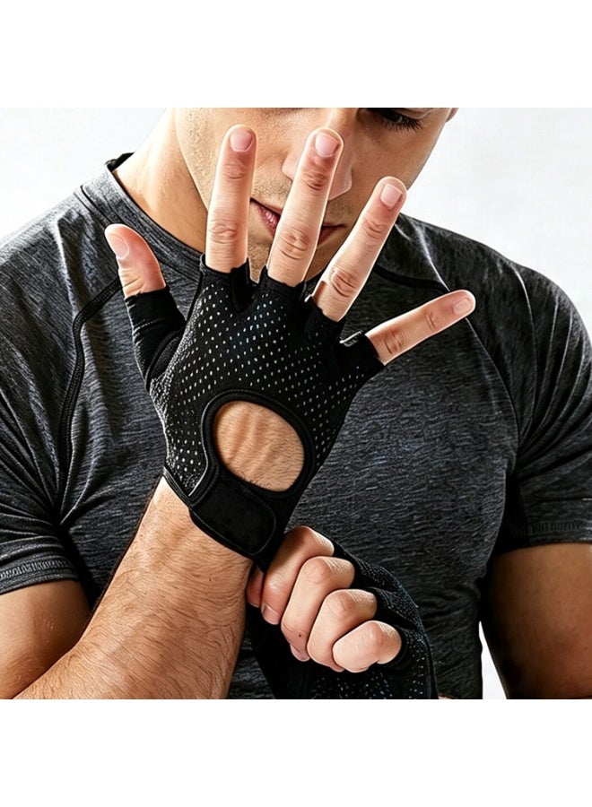 Workout Gloves Resistance Bands Set,Semi Finger Training Gloves with Palm Protection,5pcs Assorted Pounds Strength Training Exercise Resistance Loops Stretch Bands, Fitness Equipment Set Suitable for indoor yoga, gyms, outdoor fitness, and other scenarios. - Image 4