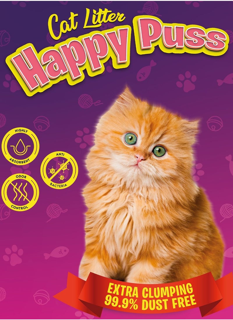 HAPPY PUSS - Happy Puss Extra Clumping Perfumed Bentonite Cat Litter 5L Black Coffee Scent - Image 1