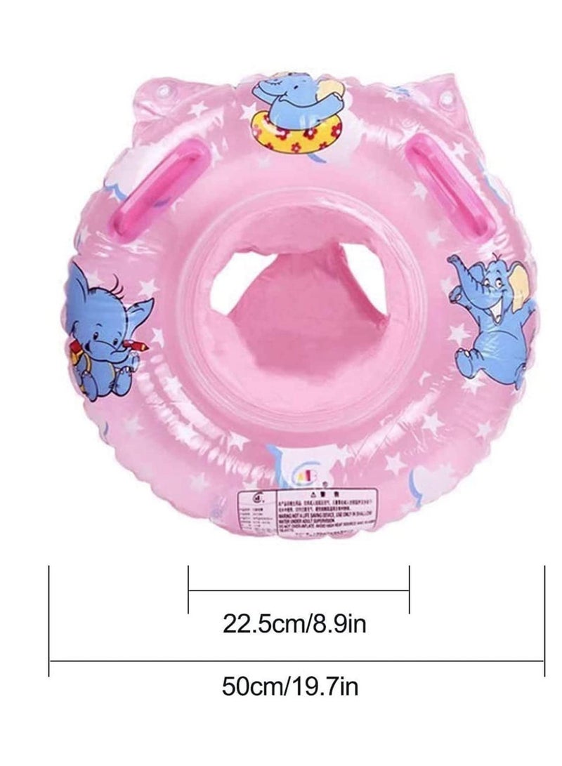 واي آند دي Swimming Ring Baby Inflatable Seat, Pool with Float Summer Boys Girls, Toys Cartoon for Kids Toddles Aged 9-36 Months (Pink) - Image 3