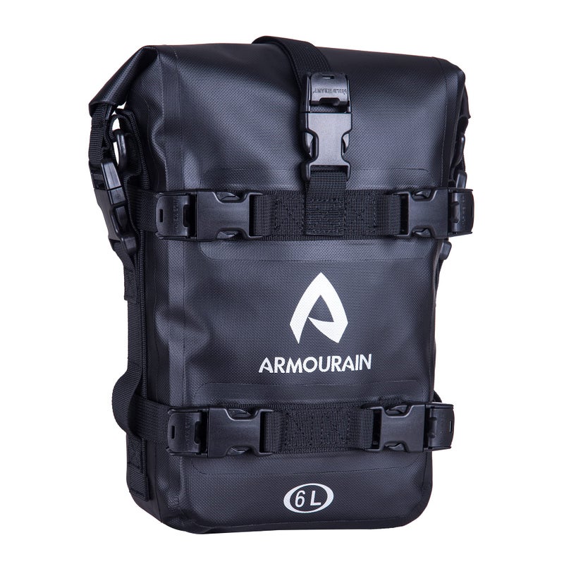 ARMOURAIN Motorcycle Bumpers Bag Waterproof 6L 8L 15L Motor Crash Bar Bag with Shoulder Strap Motorcycles Side Frame Bag Riding Tools Accessories6L Black TPU - Image 2