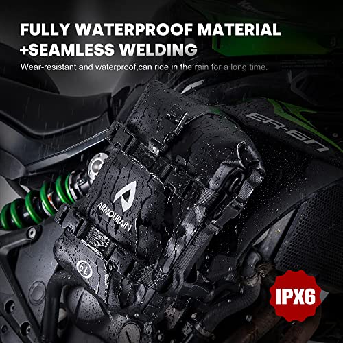 ARMOURAIN Motorcycle Bumpers Bag Waterproof 6L 8L 15L Motor Crash Bar Bag with Shoulder Strap Motorcycles Side Frame Bag Riding Tools Accessories6L Black TPU - Image 3