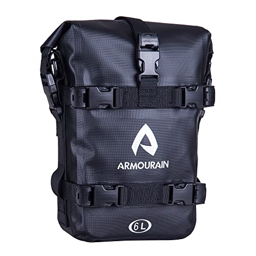 ARMOURAIN Motorcycle Bumpers Bag Waterproof 6L 8L 15L Motor Crash Bar Bag with Shoulder Strap Motorcycles Side Frame Bag Riding Tools Accessories6L Black TPU - Image 1