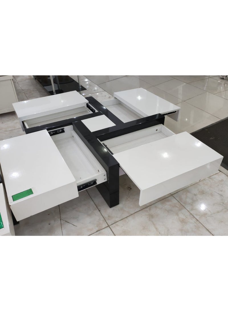 Concent Modern Geometric Coffee Table - A Luxury Blend Between Black and White - Image 5