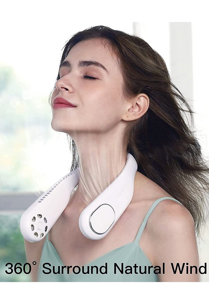 Wearable Bladeless Neck Fan, 360° Cooling Hanging Necklace Fan, Hands Free USB Rechargeable Portable Personal Fan, Headphone Design Mini Air Conditioner Cooler for Indoor&Outdoor(  - Image 1