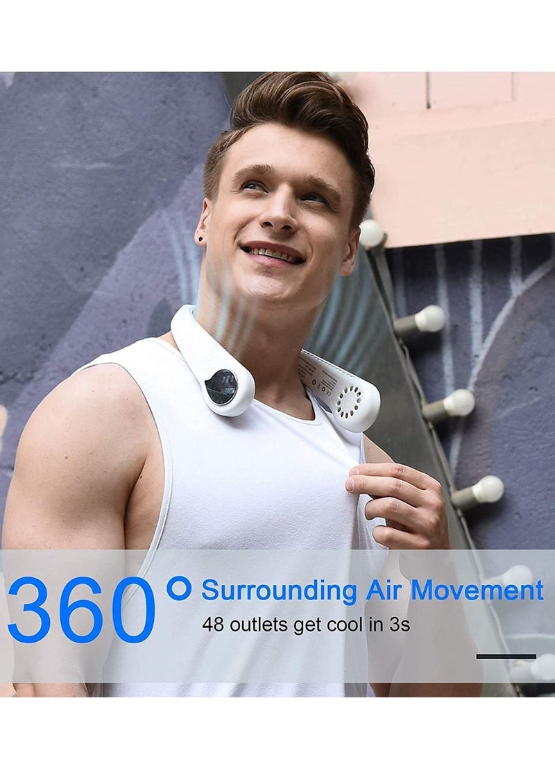 Wearable Bladeless Neck Fan, 360° Cooling Hanging Necklace Fan, Hands Free USB Rechargeable Portable Personal Fan, Headphone Design Mini Air Conditioner Cooler for Indoor&Outdoor(  - Image 2