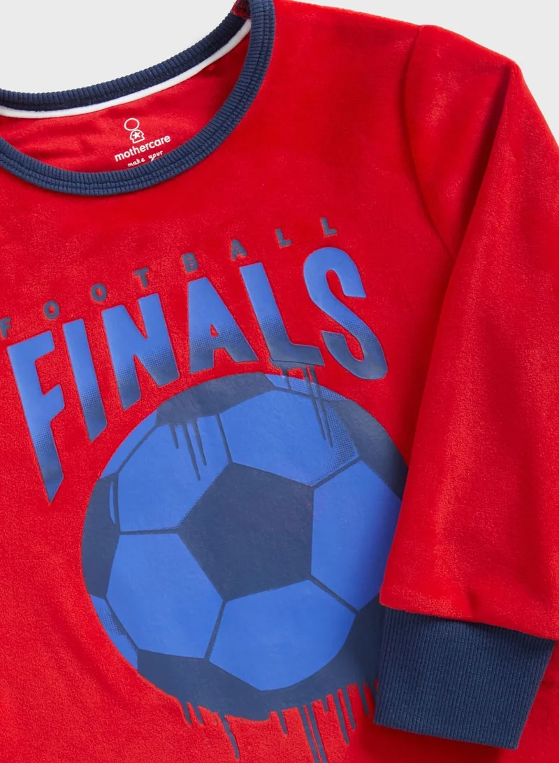مذركير Kids Football Print Sweatshirt & Sweatpants Set