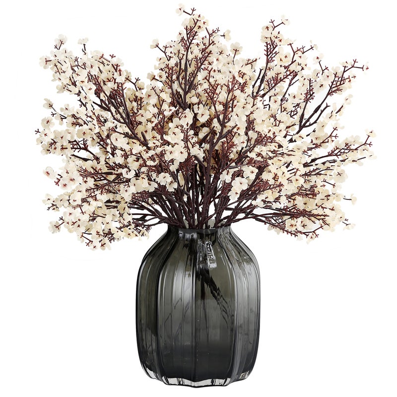 JAKY Global JAKY-Global Babys Breath Fabric Cloth Artificial Flowers 6 Bundle European Fake Silk Plants Decor Wedding Party Decoration Bouquets Real Touch DIY Home Garden (Champagne) - Image 1