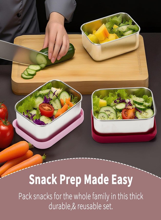 Imagination Junction Stainless Steel Containers with Lids, Lunch Box Container with Leak Resistant Silicone Lid, Small Lunch Containers for Meal Prep,Picnic and Travel，700ml (Blue) - Image 5
