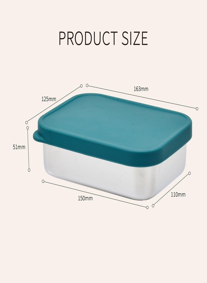 Imagination Junction Stainless Steel Containers with Lids, Lunch Box Container with Leak Resistant Silicone Lid, Small Lunch Containers for Meal Prep,Picnic and Travel，700ml (Blue) - Image 2