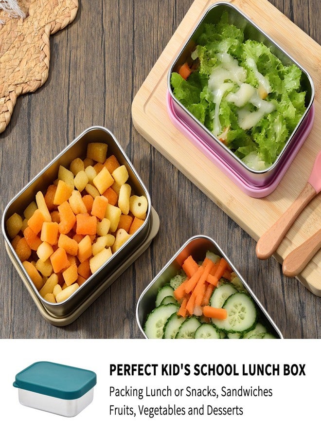 Imagination Junction Stainless Steel Containers with Lids, Lunch Box Container with Leak Resistant Silicone Lid, Small Lunch Containers for Meal Prep,Picnic and Travel，700ml (Blue) - Image 3