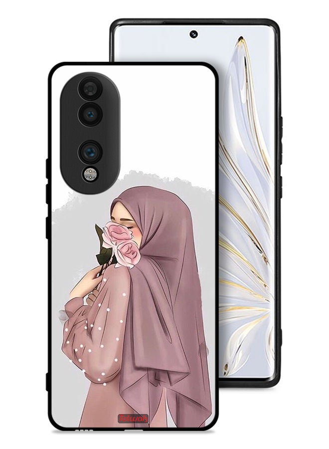 Tolwak Honor 70 Protective Case Cover Holding Roses Girl Art - Image 1