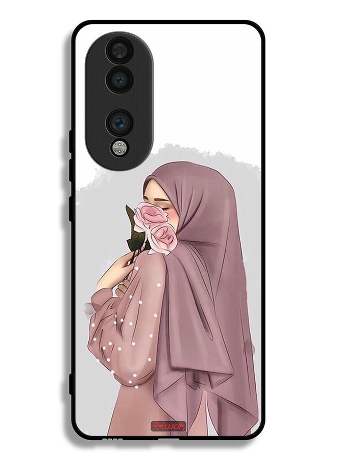 Tolwak Honor 70 Protective Case Cover Holding Roses Girl Art - Image 2