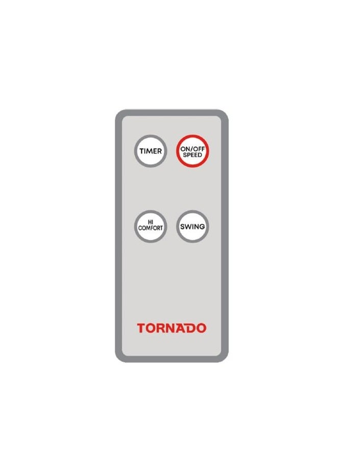 TORNADO Wall Fan, 18 inch, Oscillation Directions, 3 Speed Levels 4 Blades with Remote Control, Best for Home & Office, Black x Red - EPS-18R