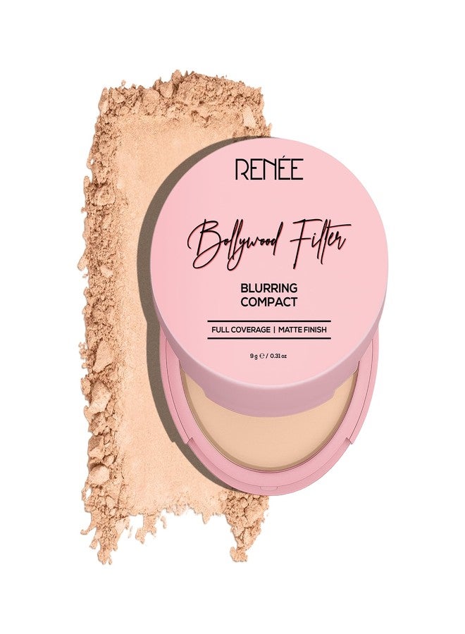 RENEE Bollywood Filter Blurring Compact - Vanilla Haze | Pore Minimising, Matte Finish, Full Coverage, Rich Pay-off | Blurs Pores & Blemishes | 9g - Image 1
