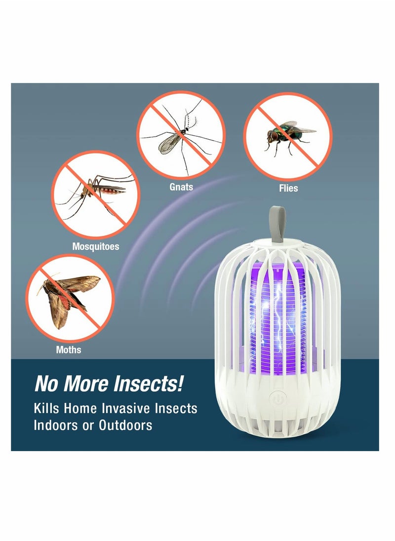 Lamp Bug Zapper Rechargeable Dual Function Mosquito Zapper Lamp Bug Zapper, Dual Lighting Mode LED UV Eclectic Zapper Kills Bugs on Contact Standard Bulb Sockets