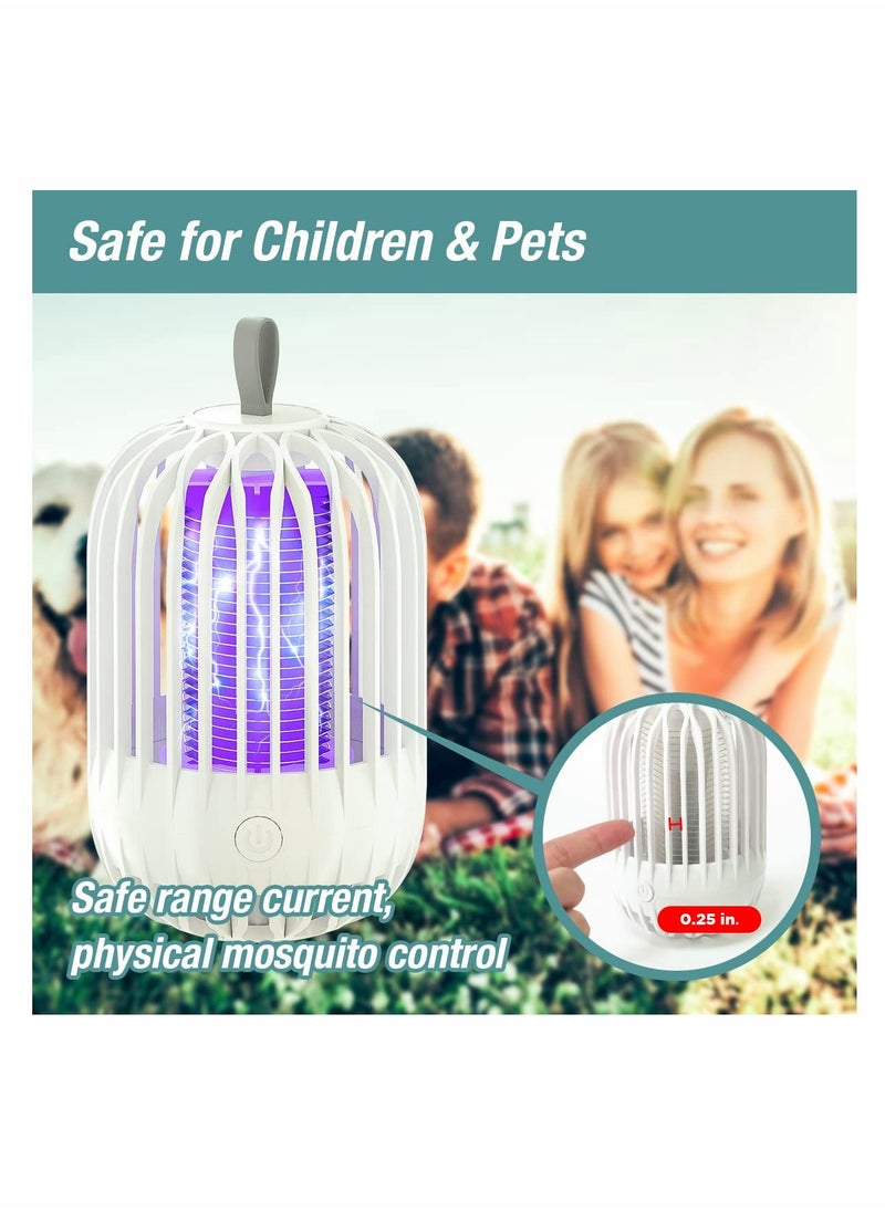 Lamp Bug Zapper Rechargeable Dual Function Mosquito Zapper Lamp Bug Zapper, Dual Lighting Mode LED UV Eclectic Zapper Kills Bugs on Contact Standard Bulb Sockets