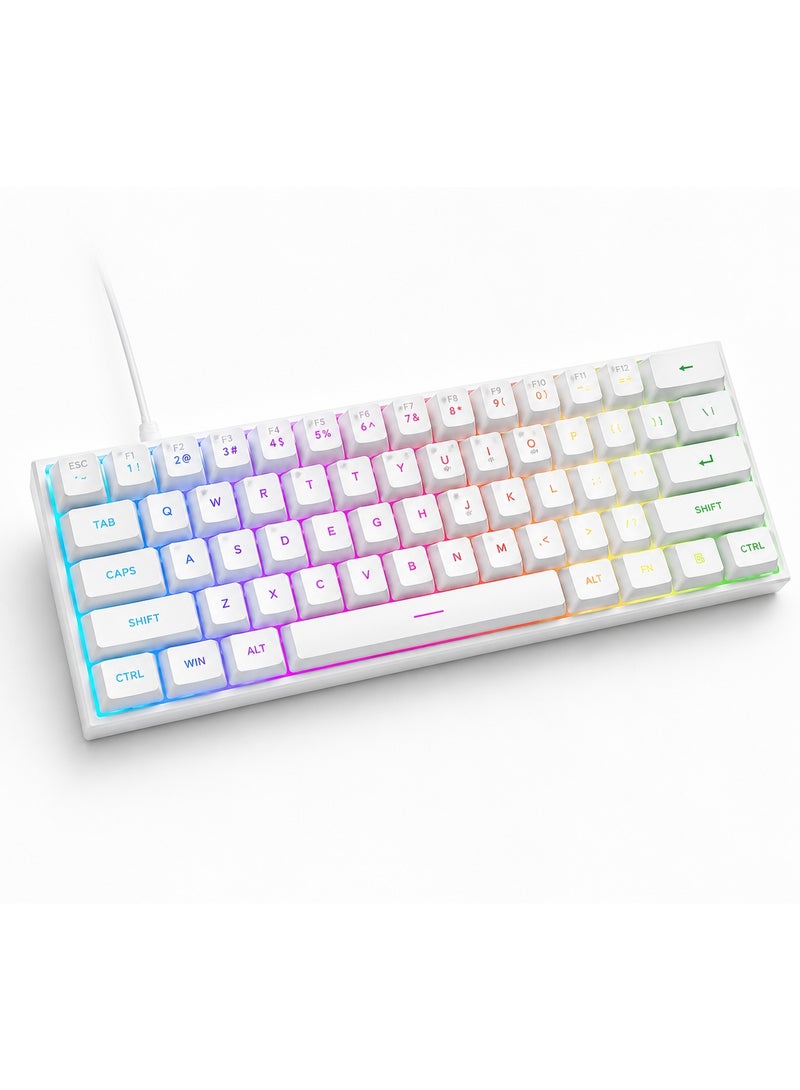 Throne premium 60% Gaming Mechanical Keyboard,Ultra Compact Mini 68 Key with  Wired Keyboard,Anti-Ghosting Keys, for Windows Laptops and PC Gamers,(White) - Image 2