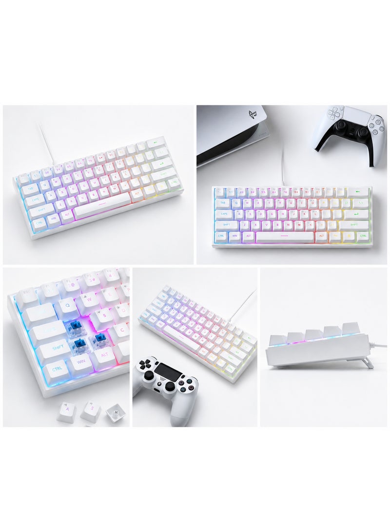 Throne premium 60% Gaming Mechanical Keyboard,Ultra Compact Mini 68 Key with  Wired Keyboard,Anti-Ghosting Keys, for Windows Laptops and PC Gamers,(White) - Image 4