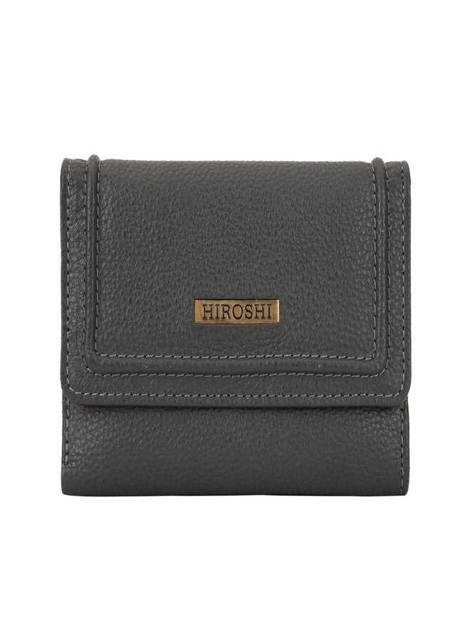 HIROSHI Genuine Leather Women Multipurpose Purse with Card Slots -Grey - Image 1