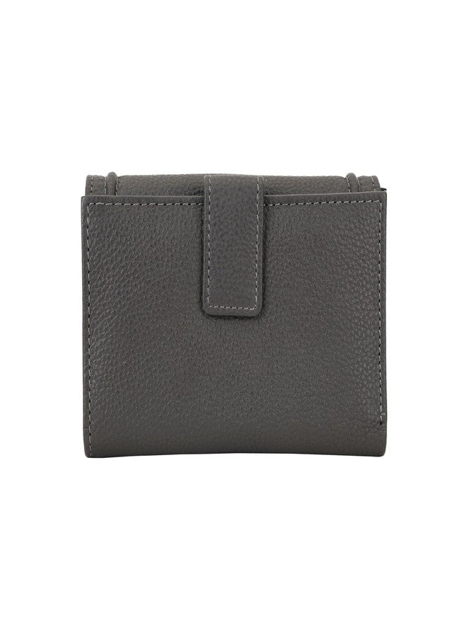 HIROSHI Genuine Leather Women Multipurpose Purse with Card Slots -Grey - Image 5