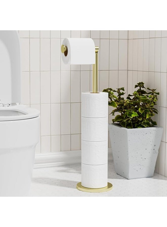 niffgaff حامل ورق التواليت المستقل، حامل ورق قابل للطي، حامل حمام من الفولاذ المقاوم للصدأ، قاعدة مضادة للصدأ، موزع تخزين مستقل يحمل 5 لفات - Image 1