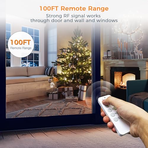 TESSAN Wireless Remote Control Outlet, TESSAN Electrical Wall Plug with ON/Off Light Switch for Indoor String Lights, Lamps, Home Appliances, 100ft Range (2 Remotes + 5 Outlets) - Image 2