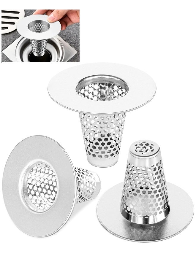 3PCS Bathroom Sink Drain Strainers,Cone Shaped Floor Drain Replacement Fit Hole, for Laundry Floor Drain, Bathtub, Kitchen Slop Basket Filter Trap - Image 1