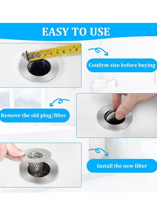 3PCS Bathroom Sink Drain Strainers,Cone Shaped Floor Drain Replacement Fit Hole, for Laundry Floor Drain, Bathtub, Kitchen Slop Basket Filter Trap - Image 3