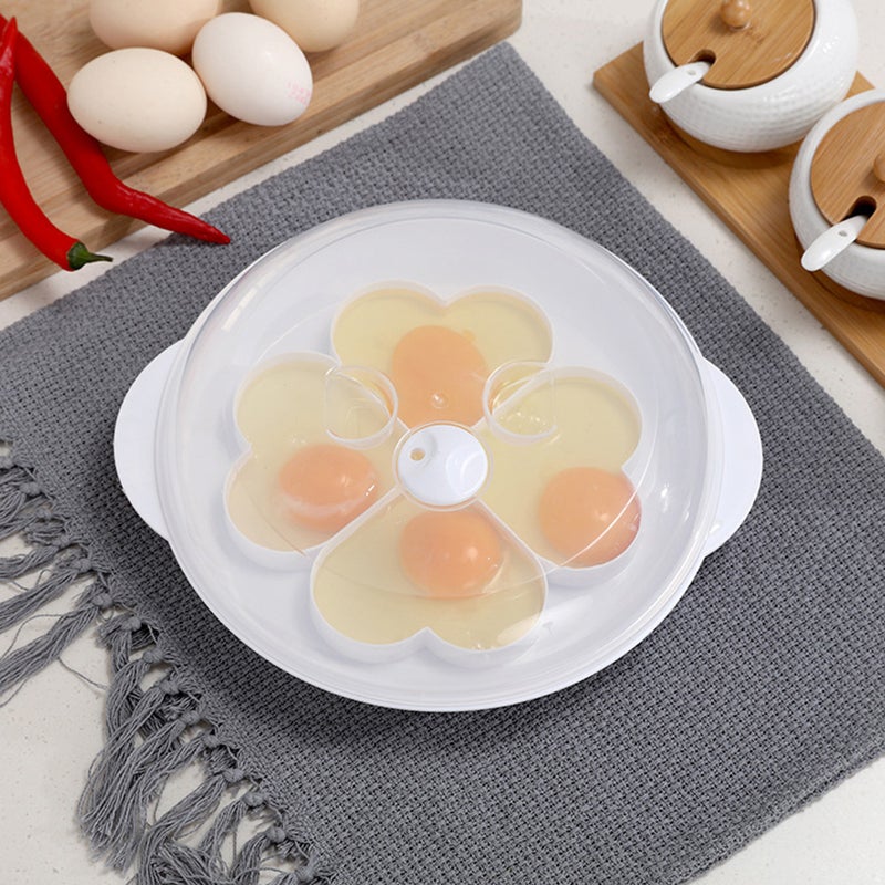 1Pc Kitchen Bakeware Microwave Oven Steamer Heart Shaped Mold (White) - Image 3