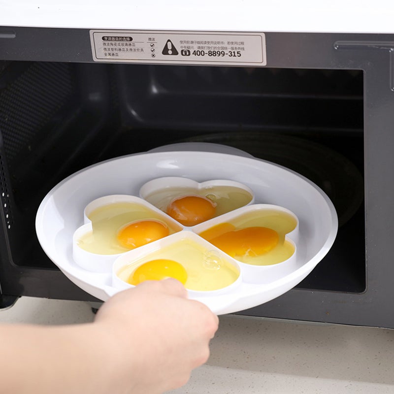 1Pc Kitchen Bakeware Microwave Oven Steamer Heart Shaped Mold (White) - Image 5