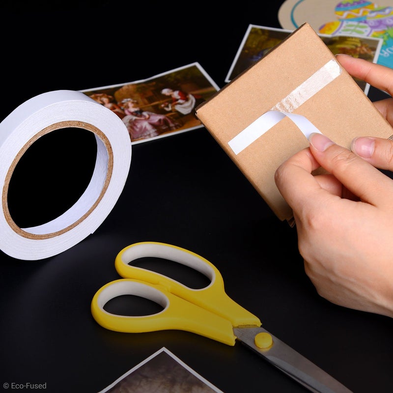 EcoFused Premium Double Sided Adhesive Tape for Arts and Crafts DIY and Office Quick and Easy to Use on Paper Glass Plastic Wood Metal and Fabric 2 Rolls 4 X 55 Yards - Image 4