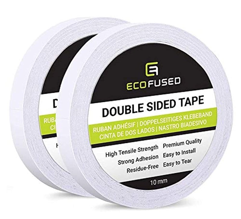 EcoFused Premium Double Sided Adhesive Tape for Arts and Crafts DIY and Office Quick and Easy to Use on Paper Glass Plastic Wood Metal and Fabric 2 Rolls 4 X 55 Yards - Image 1