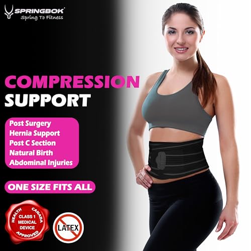 SPRINGBOK Abdominal Binder & Compression Wrap – Adjustable Post-Surgery Recovery Belt| Stomach Support for Hernia, C-Section, Waist Pain & Core Compression Relief-Unisex - Image 3